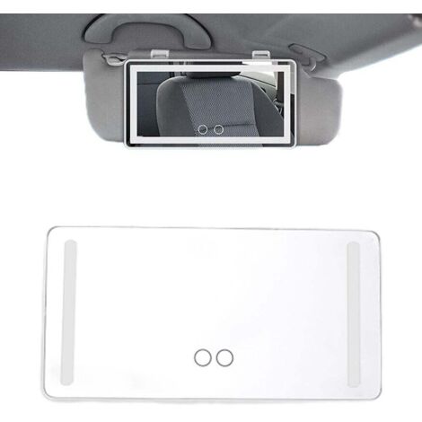 Miroir de pare-soleil de voiture USB avec écran tactile et éclairage LED blanc
