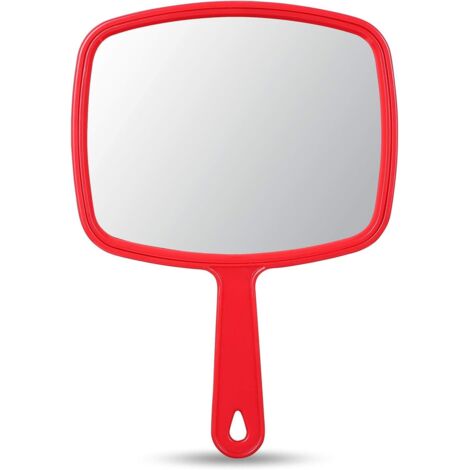 Miroir de poche avec poignée - rouge