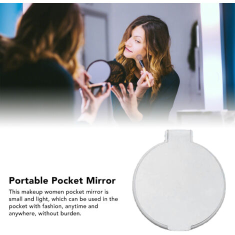 Miroir de Poche Circulaire à Pliage Unique Portatif Compact Cosmétique Blanc Miroir à Usage Simple Design Premium Plastique Light 10g 7x6.3x0.5cm
