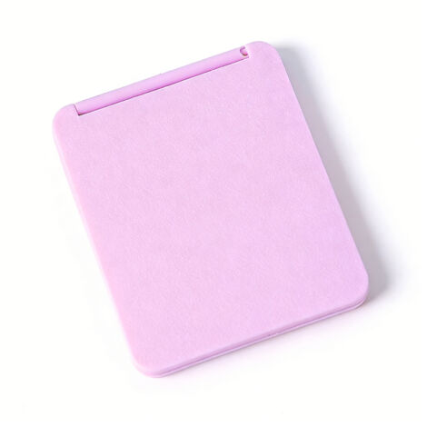 Miroir de poche compact voyage, étui métallique carré, 2 faces, portable, pliable, argenté, pour sac à main