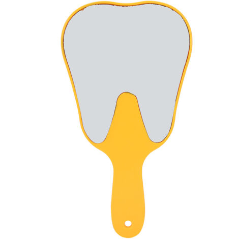 Miroir de poche dentaire avec manche en plastique jaune et design mignon