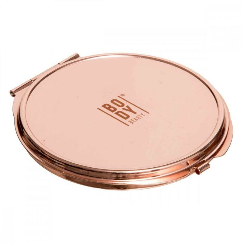 Miroir de poche en métal rose