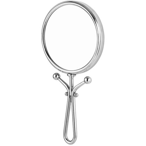 Miroir de poche grossissant voyage, double face avec manche pliable réglable - Miroir de maquillage portable compact