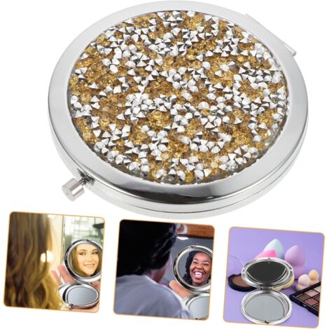 Miroir de Poche Mini Rond Miroir Compact de Voyage pour Sac à Main pour Femme