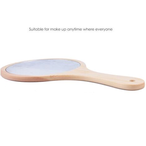 Miroir de poche rétro en bois avec accroche murale pour salle de bain