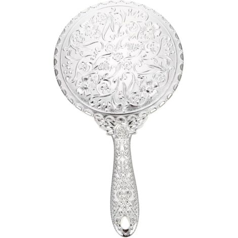 Miroir De Poche Rétro Portable Et Chic pour Maquillage Main Poignée Ergonomique