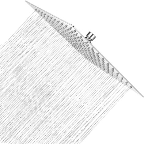 Miroir de pommeau de douche carré fixe en acier inoxydable de 25 cm (10 pouces)