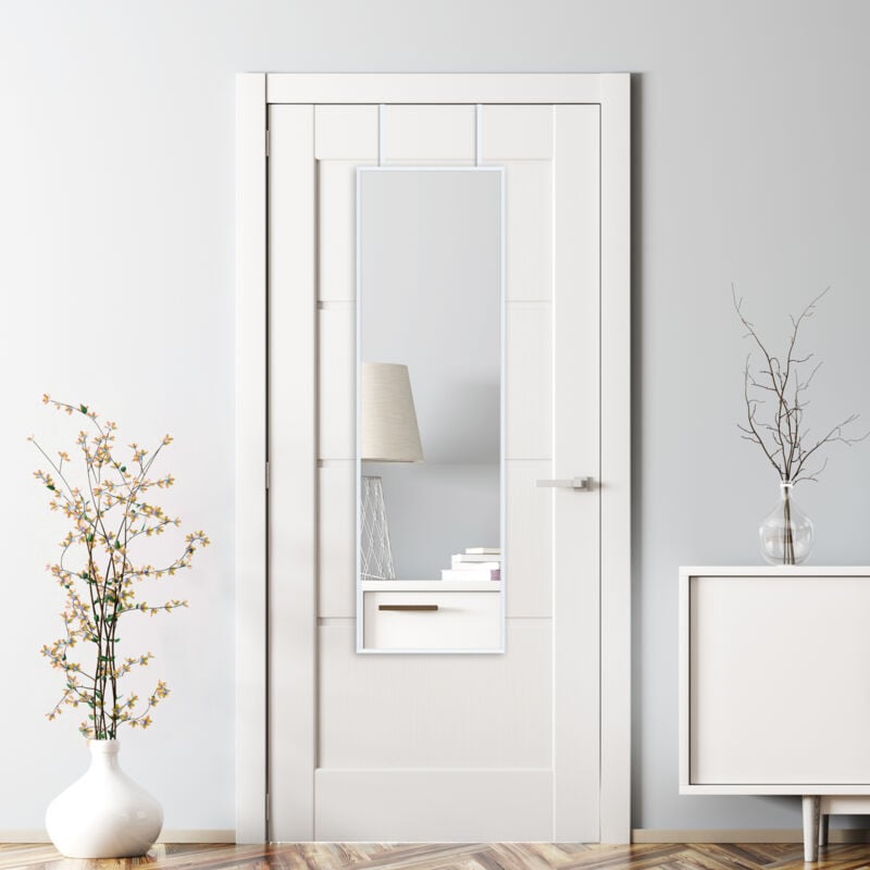 Miroir de porte Lesina 120 x 37 x 2 cm blanc [en.casa]