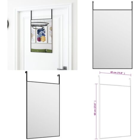 Miroir de porte Noir 40x60 cm Verre et aluminium - Miroir de porte - Miroir noir