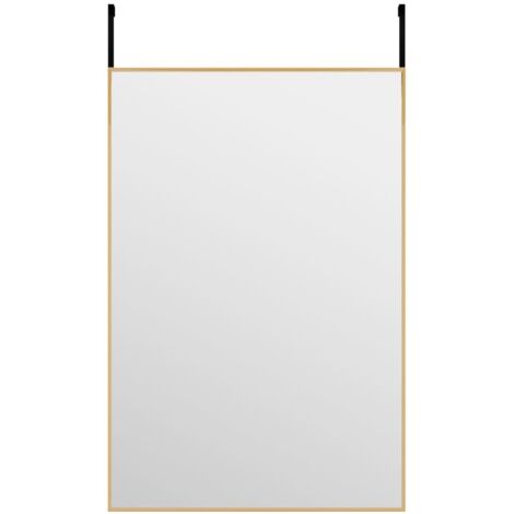 Miroir de porte，Miroir suspendu sur porte，Miroir décoratif Doré 40x60 cm Verre et aluminium DYHB503076