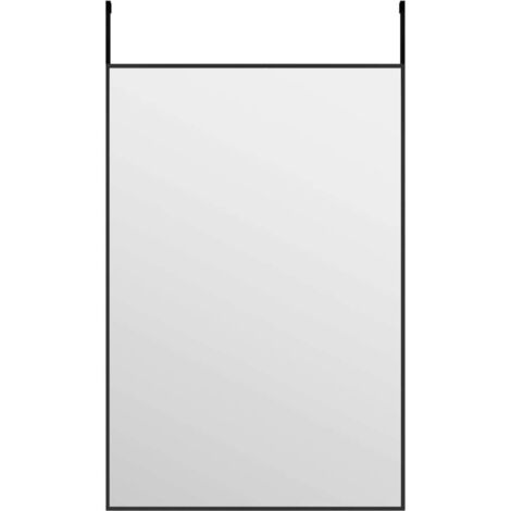 Miroir de porte，Miroir suspendu sur porte，Miroir décoratif Noir 40x60 cm Verre et aluminium DYHB113708