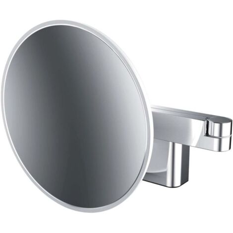 miroir de rasage et de maquillage LED Emco 109508035 chromé , grossissement chromé , 2 bras, modèle mural