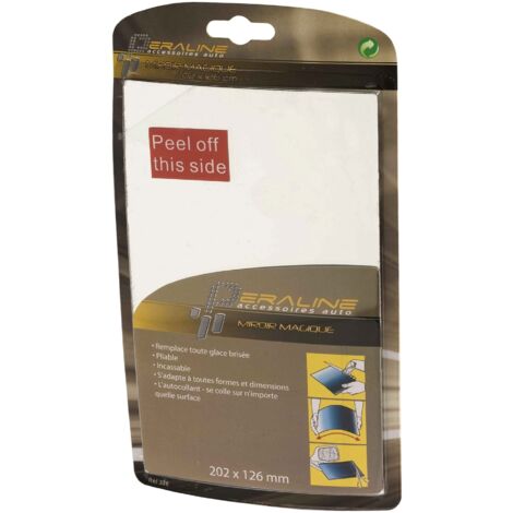 Miroir de rétroviseur découpable adhésif 202 x 126 mm – Pour véhicules, caravanes et camions – Vision claire et sécurisée – Peraline