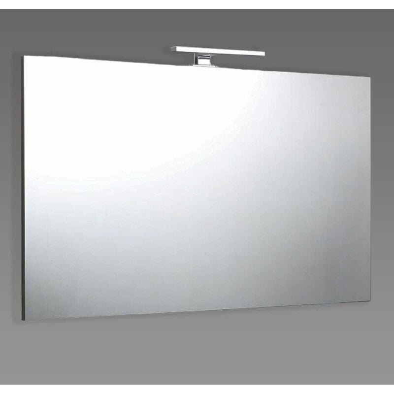 Kiamami Valentina - Miroir De Salle De Bain 120X60 Avec Lampe à Led Chromée 20Cm