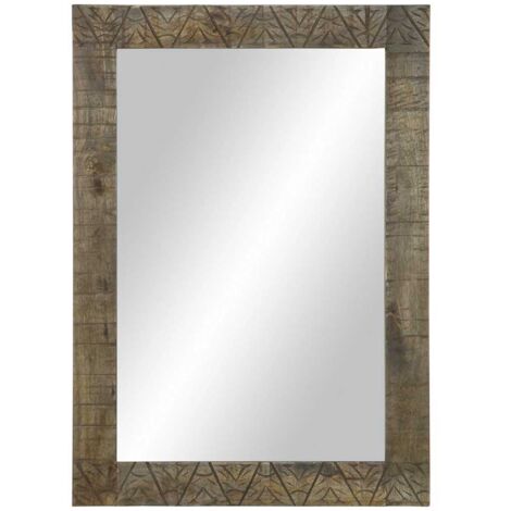 Miroir de salle de bain 50x2,5x70 cm bois de manguier massif CFW792955