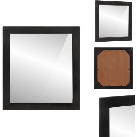 Miroir de salle de bain 55x1x60cm verre et bois massif manguier - Miroir Salle De Bain - Miroir Mural - Miroir Design - Meuble Salle De Bain - Rangement Salle De Bain