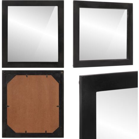 Miroir de salle de bain 55x1x60cm verre et bois massif manguier - Miroir Salle De Bain - Miroir Mural - Miroir Design - Meuble Salle De Bain - Rangement Salle De Bain - Home & Living