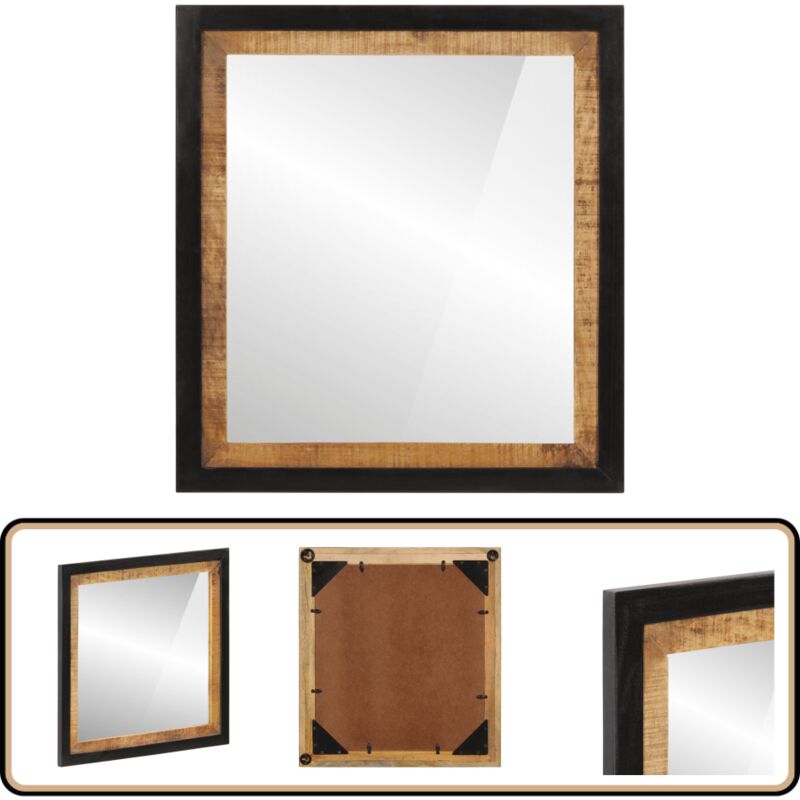 Vidaxl - Miroir de salle de bain 55x1x60cm verre et bois massif manguier - Miroir Salle De Bain - Miroir Mural - Miroir Design - Miroir Moderne