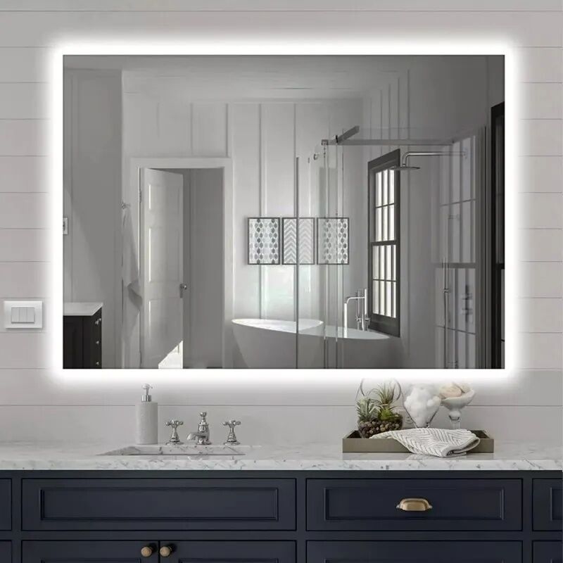 Iperbriko - Miroir de salle de bain 60x80 cm avec led