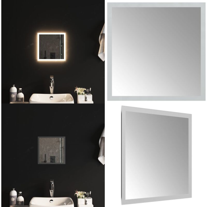 Miroir de salle de bain à LED 30x30 cm - miroir de salle de bain à LED - miroirs de salle de bain à LED - Home & Living - Transparent