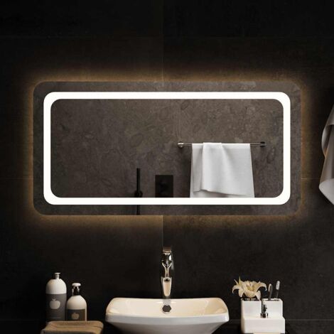 Miroir de salle de bain à LED-Miroir de maquillage avec LED 100x50 cm 351669