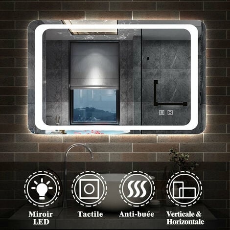 Miroir lumineux LED classique miroir de salle de bain anti-buée
