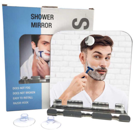 Miroir de salle de bain anti-buée avec racleur pour rasage et douche