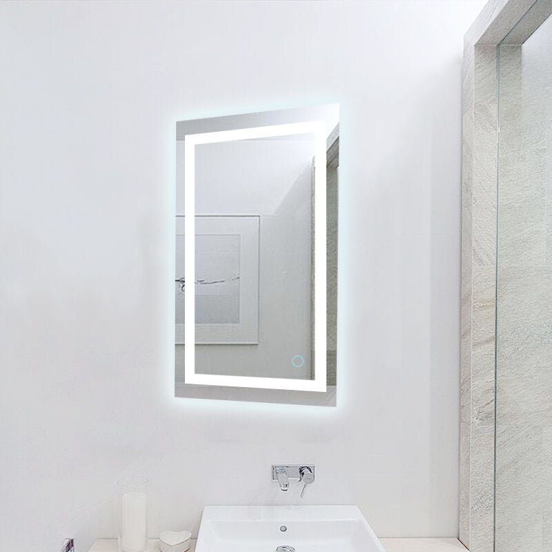 Haloyo - Miroir de salle de bain avec éclairage 60 80cm,24W led Miroir Blanc