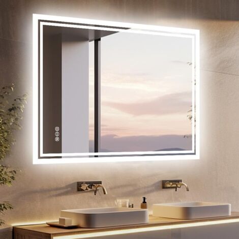 Miroir de salle de bain avec éclairage LED
