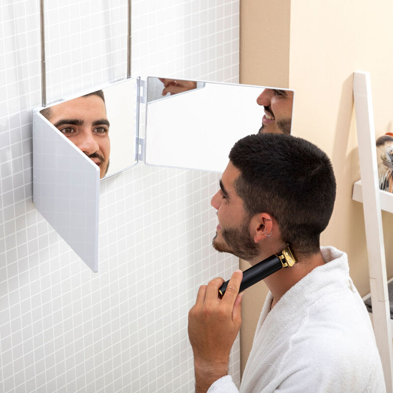 Miroir de maquillage éclairé Miroir de salle de bain avec design pliant et vue - Innovagoods