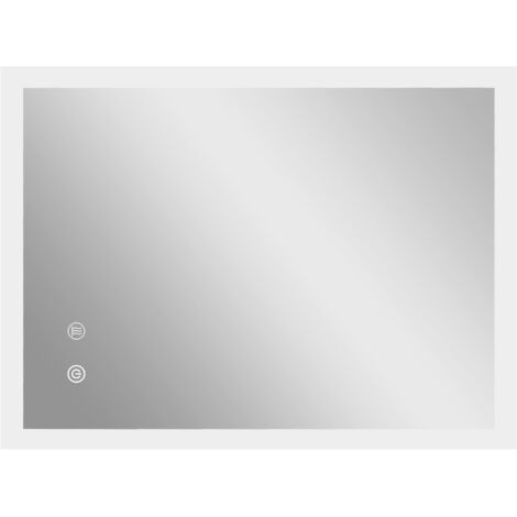 Miroir de salle de bain avec lumières LED 70x50 cm Anti-embrouille avec lumières rétroéclairées 3 couleurs Fonction mémoire Interrupteur tactile