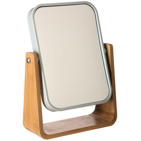 Miroir De Salle De Bain Avec Pied En Bambou Collection Naturéo.