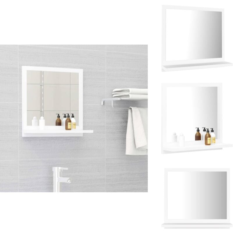 Miroir de salle de bain Blanc 40x10,5x37 cm Bois d'ingénierie - Miroir Salle De Bain - Miroir Moderne - Meuble Salle De Bain - Étagère Murale