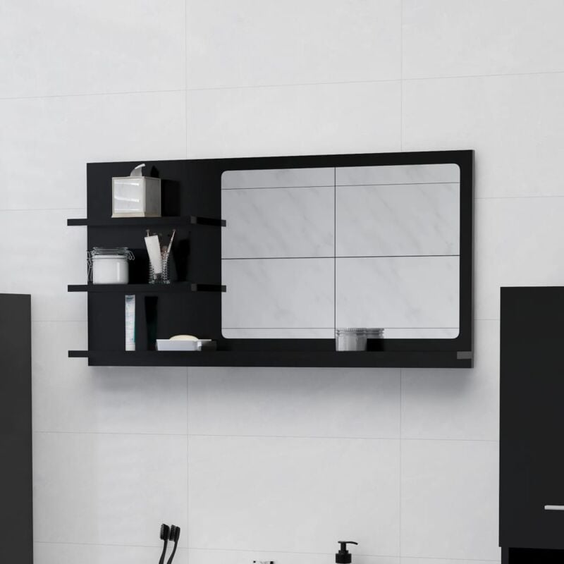 Vidaxl - Miroir de salle de bain Noir 90x10,5x45 cm Aggloméré