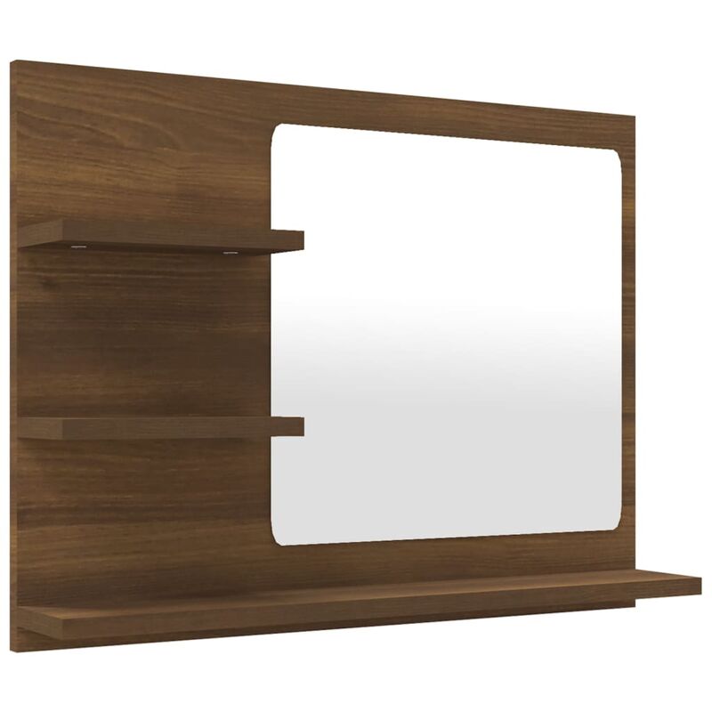 Vidaxl - Miroir de bain en chêne brun 60x10.5x45cm en bois multicouche couleur : Chêne noir