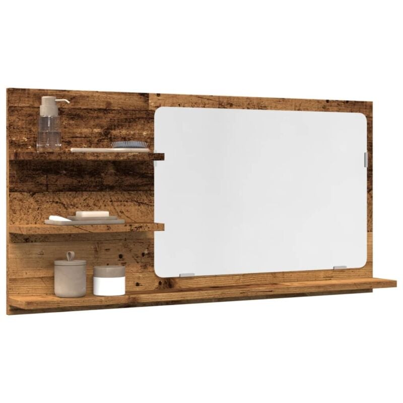 Vidaxl - Armoire à miroir de salle de bain vieux bois bois d'ingénierie