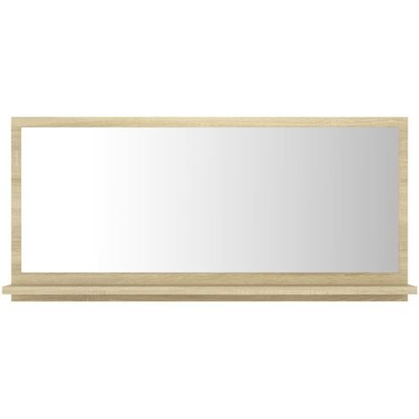 Miroir de salle de bain Chêne sonoma 80x10,5x37 cm Aggloméré