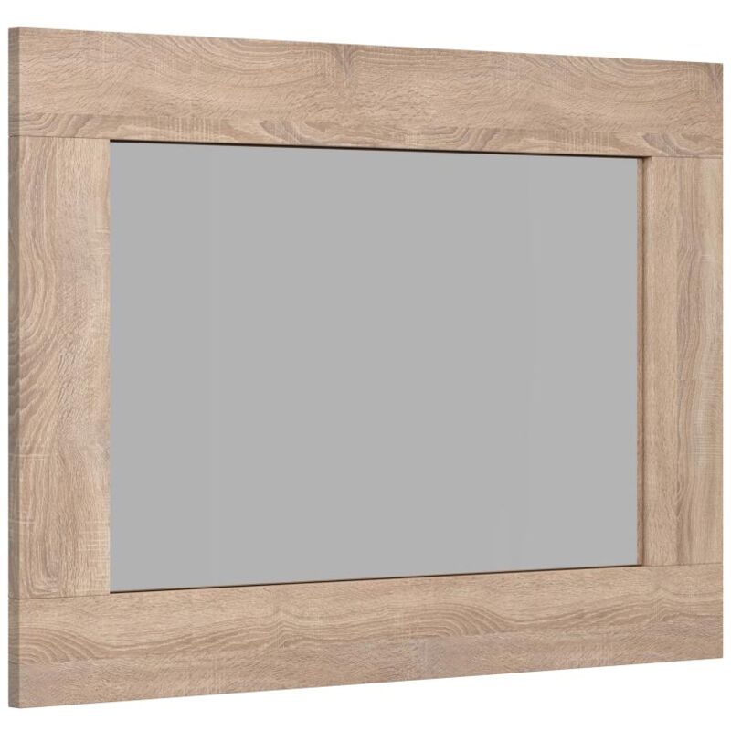 Vente-unique - Miroir de salle de bain contour chêne - L70 x H50 cm - alana