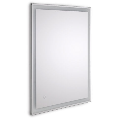 Miroir de salle de bain Emuca Heracles avec éclairage frontal et décoratif à LED, AC 230V 50Hz, 34W, plastique et verre