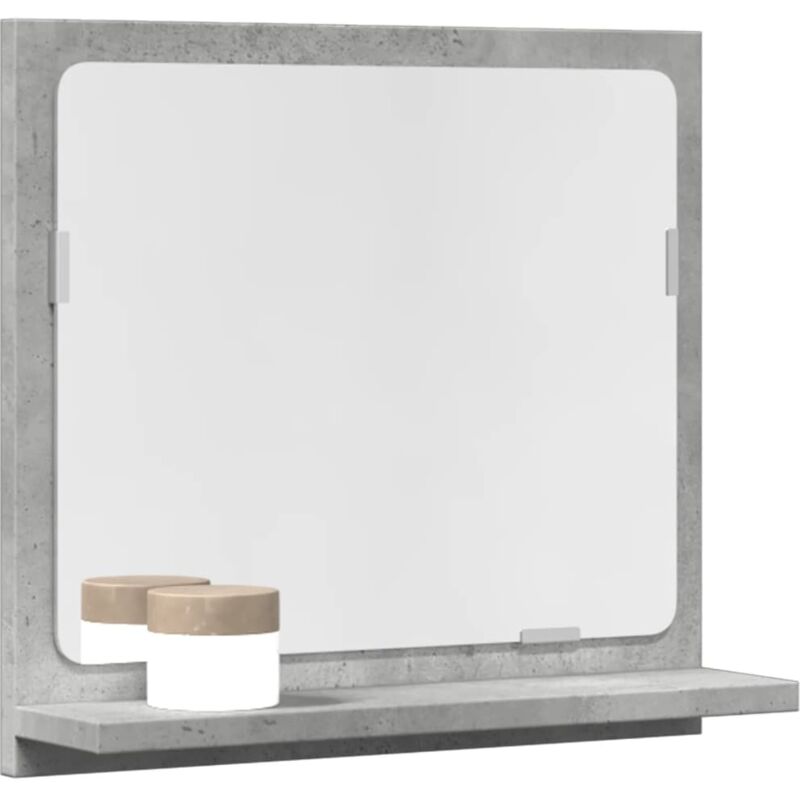 Armoire à miroir de salle de bain gris béton bois d'ingénierie - Vidaxl