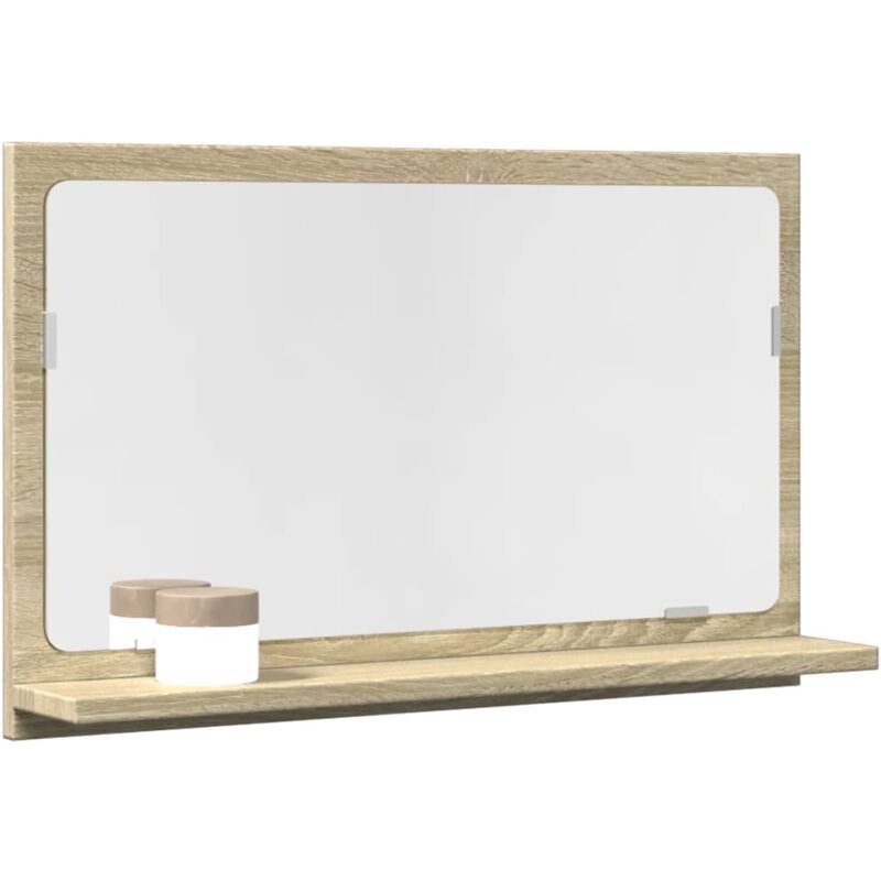 Tagère de salle de bain à miroir chêne sonoma bois ingénierie - Vidaxl