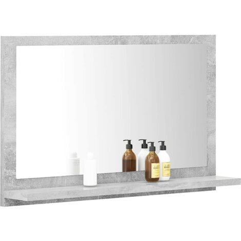 Miroir de salle de bain Gris béton 60x10,5x37 cm