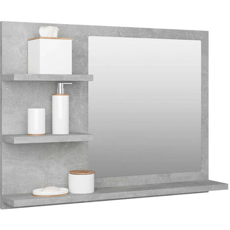Miroir de salle de bain Gris béton 60x10,5x45