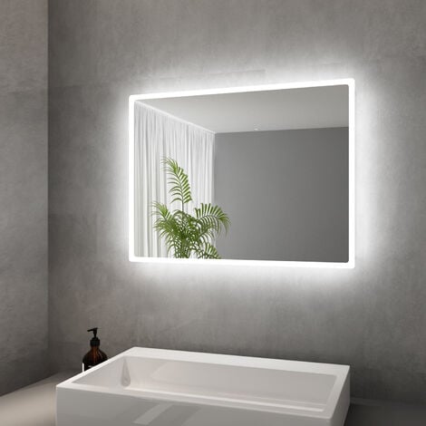 SONNI miroir de salle de bain LED 60x80 avec éclairage LED salle de bain miroir mural miroir lumineux