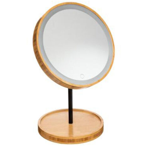 Miroir de Salle de Bain "Led Bambou" 31cm Naturel