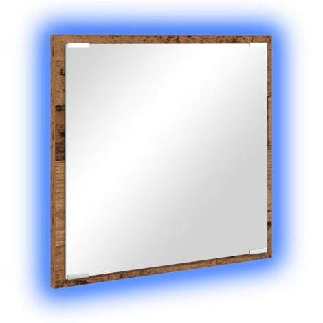Miroir de salle de bain LED Bois Ancien 40 x 37 x 8.5 cm CFW227486