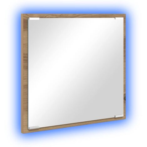 Miroir de salle de bain LED Chêne artisanal 40 x 37 x 8.5 cm CFW682026