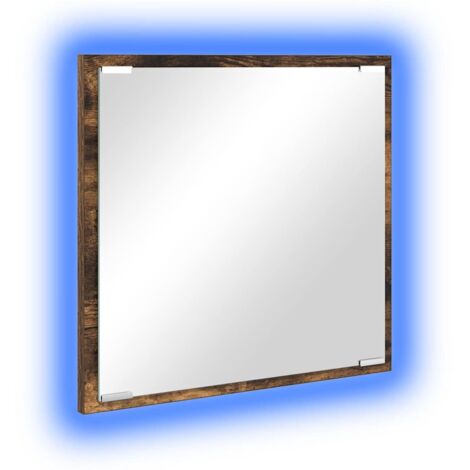 Miroir de salle de bain LED Chêne fumé 40 x 37 x 8.5 cm CFW116213