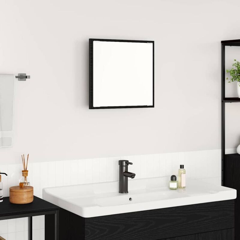 Torana - Miroir de salle de bain led Chêne noir 40 x 8,5 x 37 cm