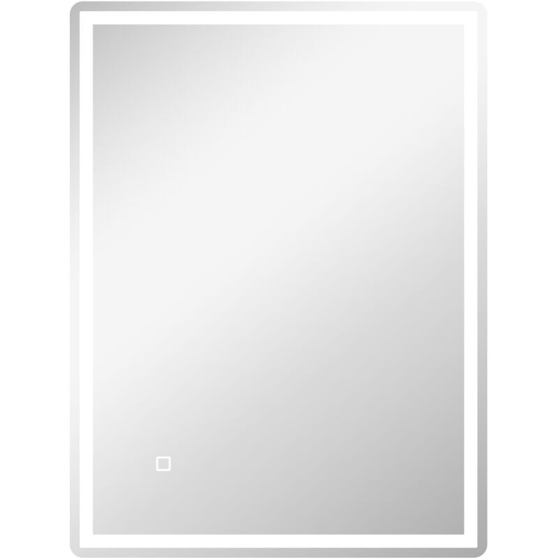 Eifson - Miroir de salle de bain lumineux 80x60 cm, miroir de salle de bain led avec éclairage led réglable, fonction mémoire, surface anti-buée,